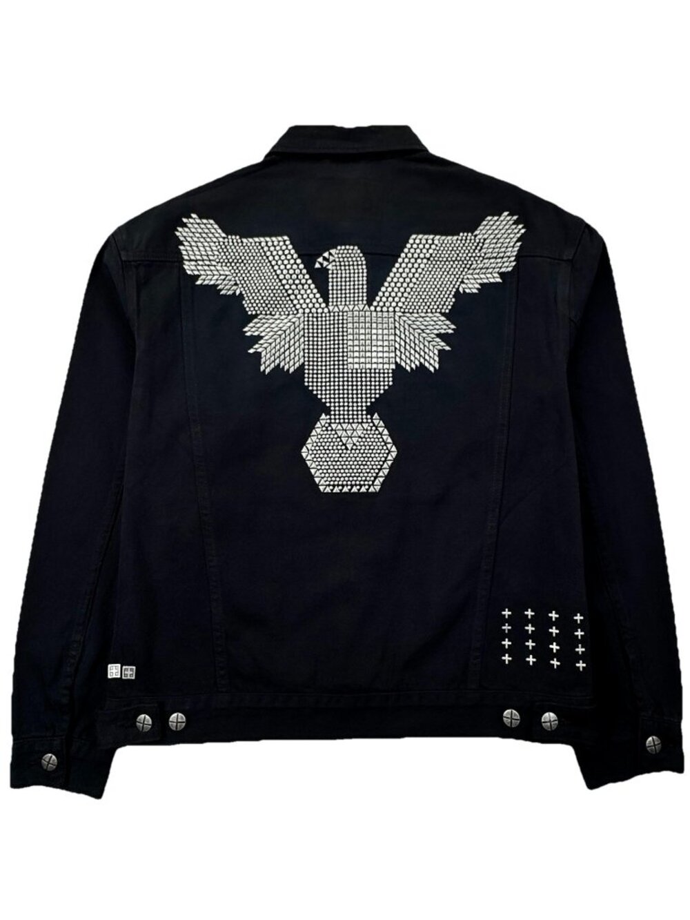 Ksubi Oh G Replica Eagle Denim Jacket Men’s S Black Studded Streetwear $340 MSRP